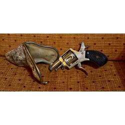 Rare revolver Bulldog calibre .320 avec étui d'époque