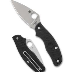 Couteau Spyderco Metropolitan Lightweight Lame Satin&eacute;e M398 Manche FRN Noir Italy SC213PBK