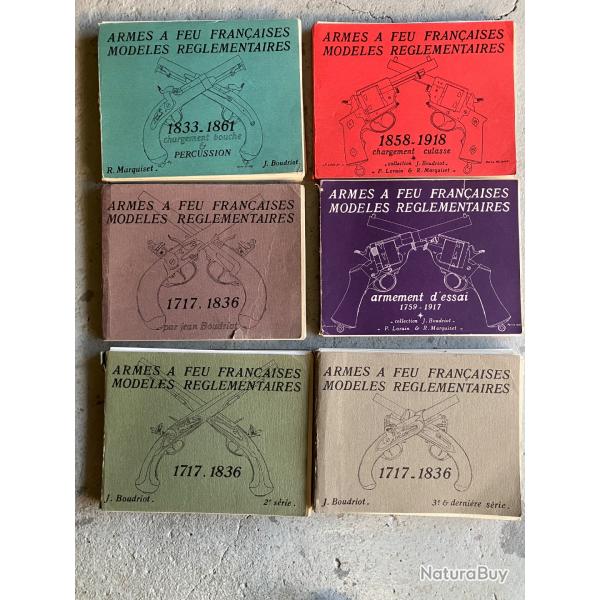 J.BOUDRIOT: Collection complte = "Armes  Feu Franaises Modles Rglementaires" (6 Volumes)