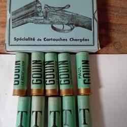 Boîte de 10 cartouches anciennes  de l'armurier  Paul  Gouin douilles cartons  cal 16