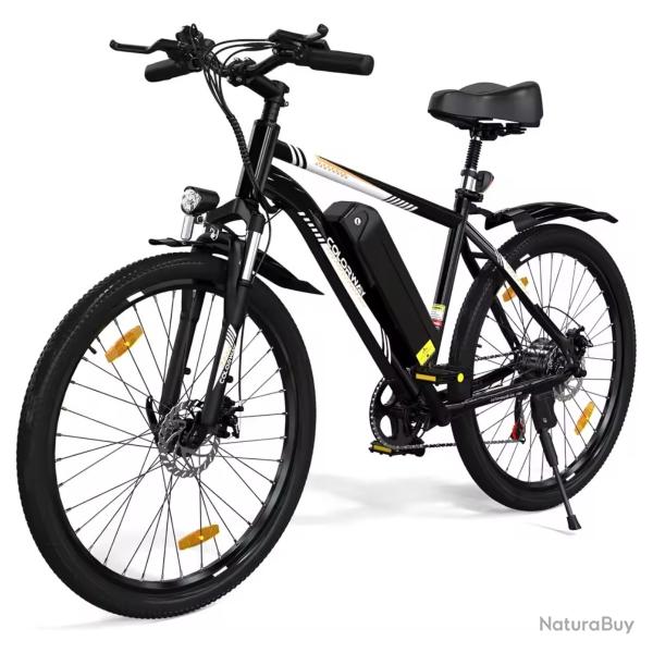 Vélo Électrique 26" Adultes - VTT 250W, Batterie 36V 15Ah, Autonomie 100km, Suspension Freins Disque