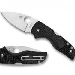 Couteau Spyderco Lil' Native Lightweight Lame Acier CTS BD1N Manche FRN Noir Made USA SC230PBK