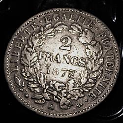 France piece de 2 francs "CERES"  argent de 1873 A TTB