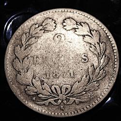 France piece de 2 francs "CERES"  argent de 1871 k (sans legende) TTB