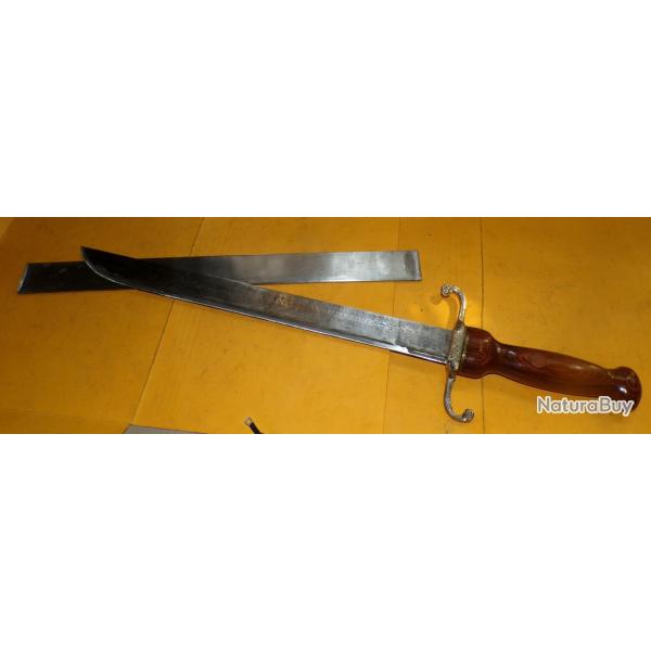 GLAIVE DE FABRICATION ARTISANALE  , AVEC LE FOURREAU,POIDS 659 GRAMMES DIMENSION VOIR PHOTOS , BON