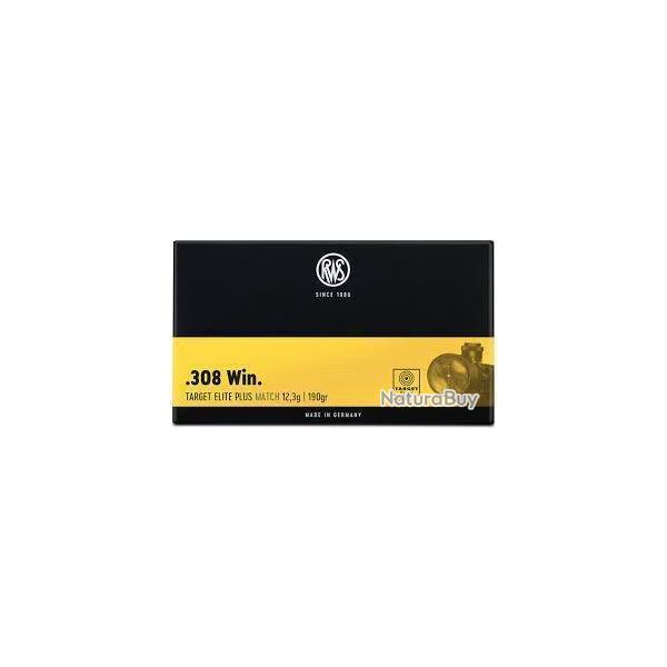 Munition RWS 308 Win. Target Elite Plus Scorion 12.3g 190gr x1 boite