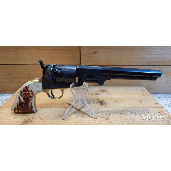Revolver poudre noire Pietta 1851 Navy Yank acier Deluxe stag  cal.44