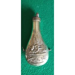 Ancienne poire à poudre vide américaine walker en laiton