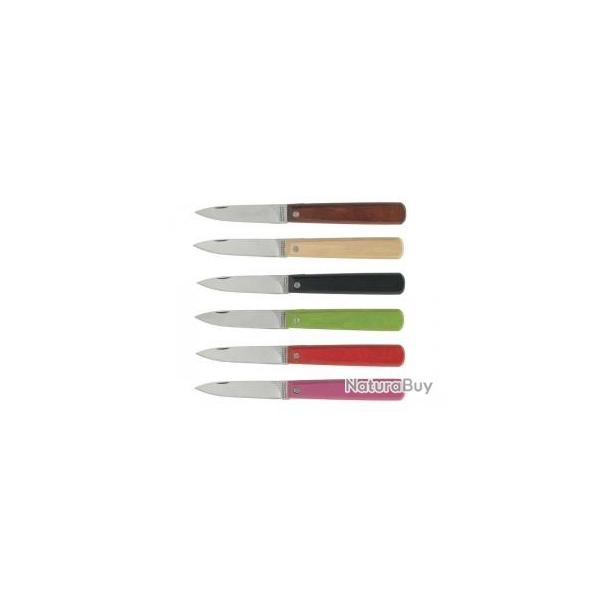 Bote 12 couteaux office NOGENT 3 ETOILES  POCKET , lame inox lisse avec onglet