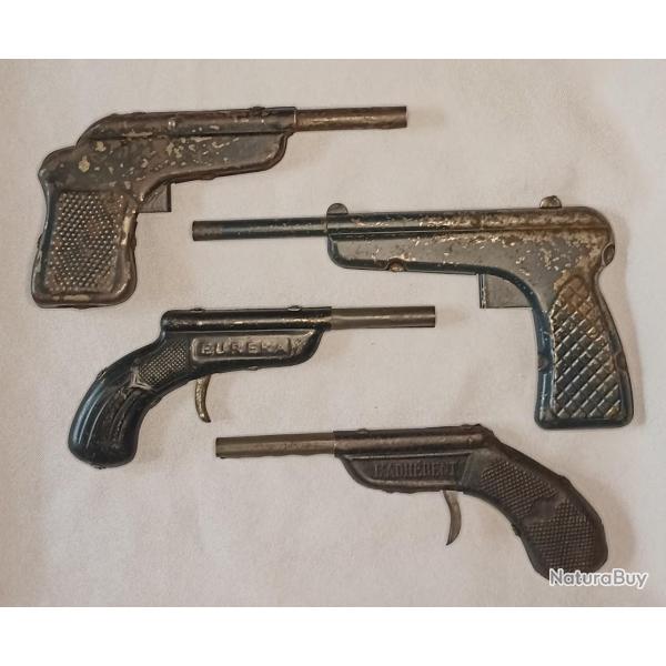 Ensemble de 4 pistolet  flchettes en tle vintage