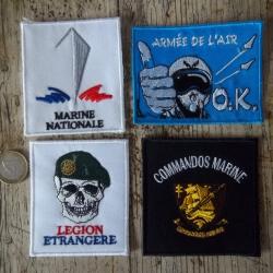 lot 4 écussons militaire marine légion commando air insignes tissu collection