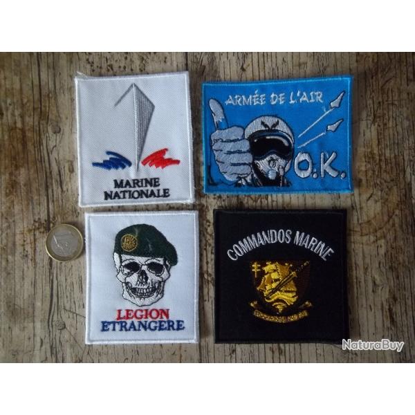lot 4 cussons militaire marine lgion commando air insignes tissu collection