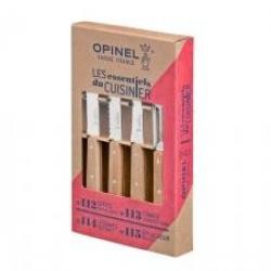 Coffret 4 couteaux inox Opinel, manche hêtre « Les essentiels du cuisinier »
