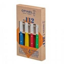 Coffret 4 couteaux office Opinel inox, manche charme lasuré coloris panachés.
