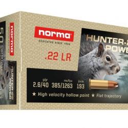 Munitions Norma Hunter 22 Power - Cal. 22 LR x2 boites
