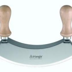 Hachoir berçoir TRIANGLE, double lame 23 cm inox, poignées hêtre.