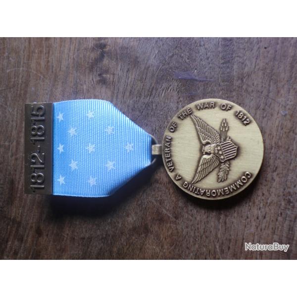 mdaille commmorative  U.S vteran de la guerre 1812 / 1815