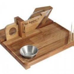 Guillotine à saucisson SO APERO avec plateau. 28 x 28 x 12 cm + Livrée avec ramequin 6 cl