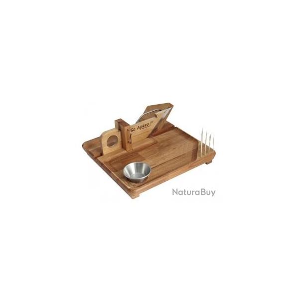 Guillotine  saucisson SO APERO avec plateau. 28 x 28 x 12 cm + Livre avec ramequin 6 cl
