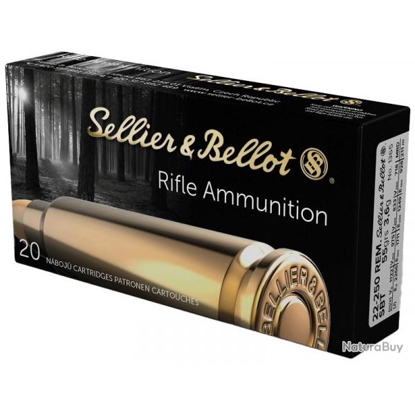 Munition Sellier & Bellot 22-250 Rem. SBT+ 3.6g 55gr x2 boites