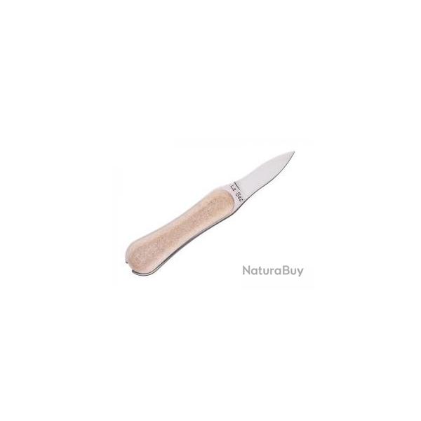 Couteau  hutres lancette FLORINOX  Le Bec , manche plaquettes coquilles d'hutres recycles,