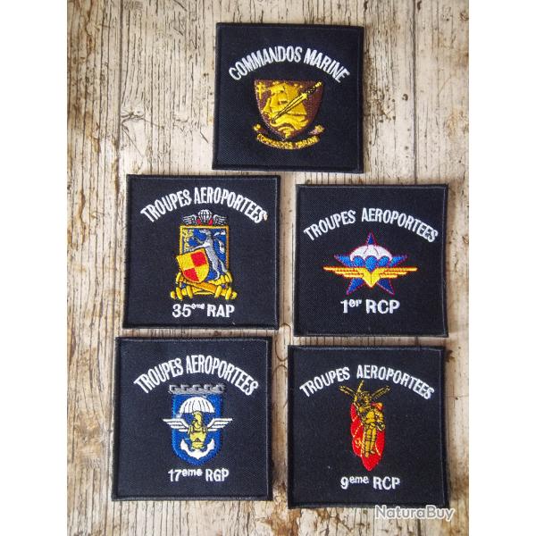 lot 5 cussons militaire parachutiste commando artillerie chasseur gnie insignes tissu