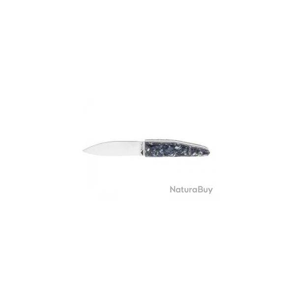 Couteau  hutres Charles Canon, 13 cm, lame acier 12C27 mat, manche coquilles de moules