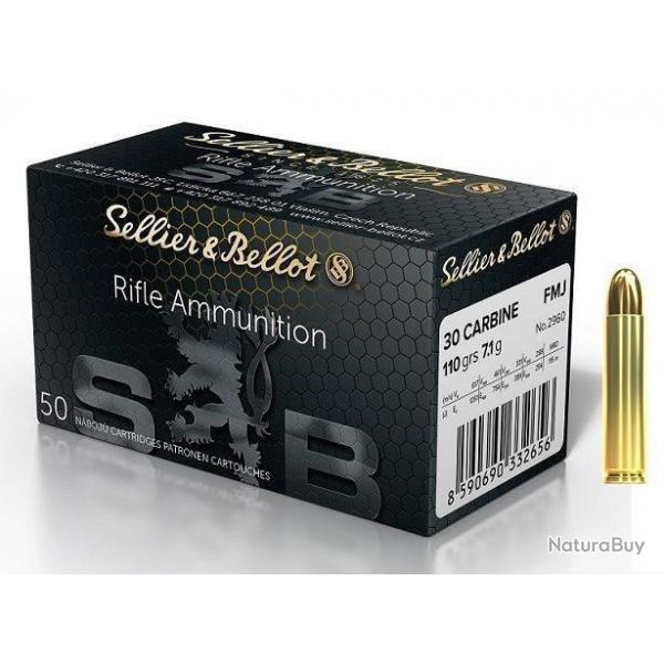 Munition Sellier & Bellot 30 Carbine FMJ 7.1g 110gr x2 boites