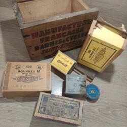 Boite bois rechargement manufrance carton deco bourre