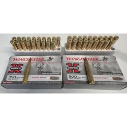 2 boîtes de 20 munitions Winchester Power Point - 180gr - calibre 300 Winchester Magnum