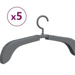 Cintres extensibles 5 pcs Gris 37,5 à 51,5 x 4 x 38 cm PP PE rangement pratique