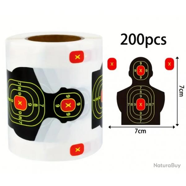 Rouleau de 200 cibles ractives autocollantes Silhouette