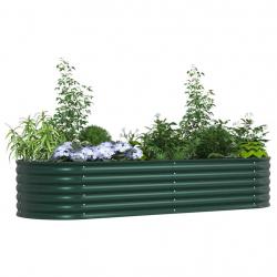 Bac de jardin surélevé vert 240x80x44 cm en acier galvanisé