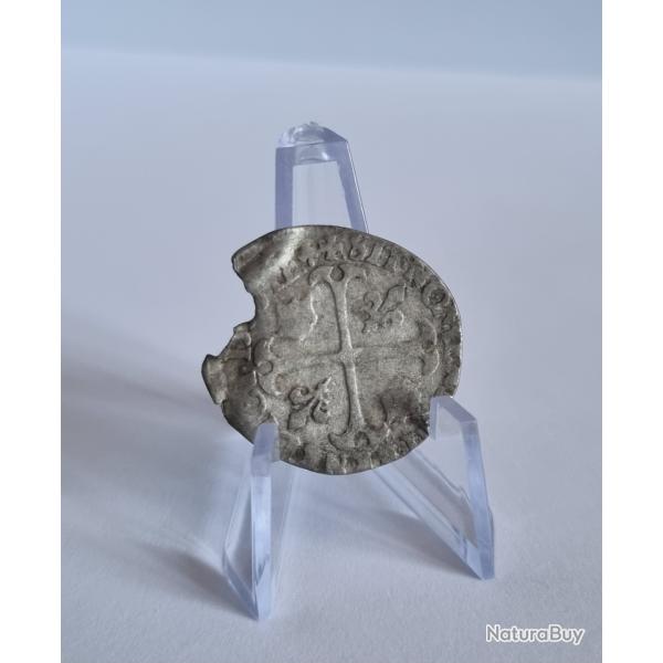 Authentique Douzain Argent aux deux H Argent 1593 , Henri IV Lyon Monnaie Royale