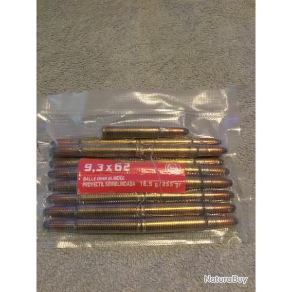 Balles GECO  9,3x62 balles demi blindes 255gr 19 units