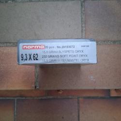 1 Boîtes avec 20 NORMA ORYX en 9,3X62 15gr 232 grains