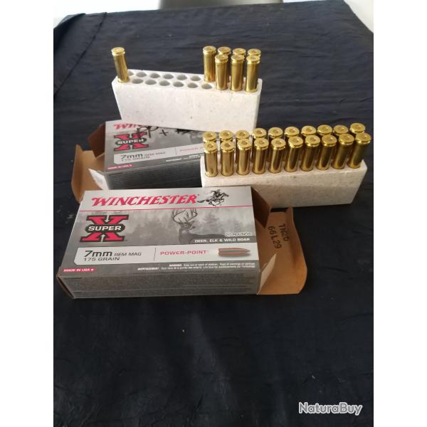 Vends munitions winchester power point calibre 7mm rem mag