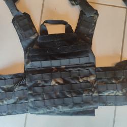 Porte plaque airsoft Multicam Noir