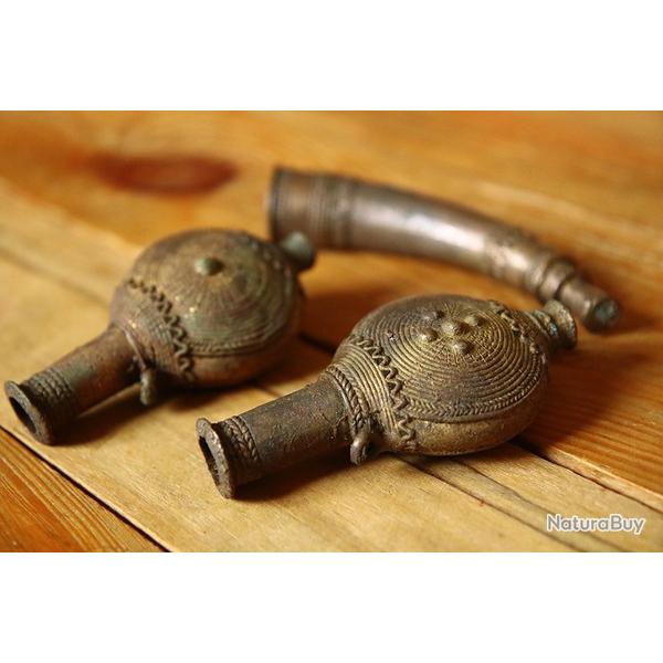 Poires et corne  poudre en Bronze - Afrique
