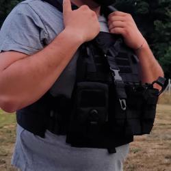 Veste XL porte plaque molle noir
