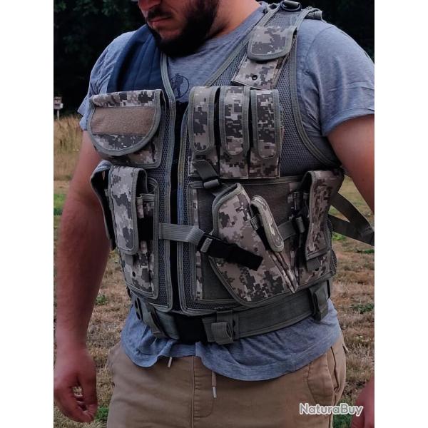 Veste tactique XL airsoft marpat gris