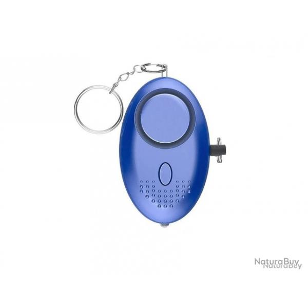 Porte-clefs alarme 130db - anti agression + lampe led - bleu - LIVRAISON GRATUITE
