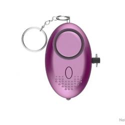Porte-clefs alarme 130db - anti agression + lampe led - rose - LIVRAISON GRATUITE