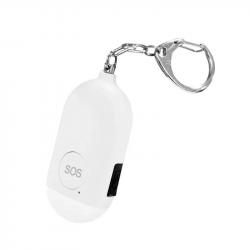 Porte-clefs anti agression - alarme personnelle 130db + lampe led - blanc - LIVRAISON GRATUITE