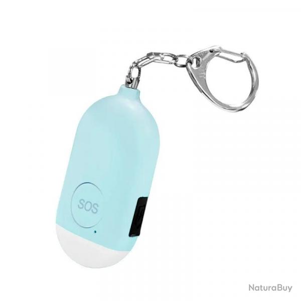 Porte-clefs anti agression - alarme personnelle 130db + lampe led - bleu - LIVRAISON GRATUITE