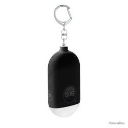 Porte-clefs anti agression - alarme personnelle 130db + lampe led - noir - LIVRAISON GRATUITE