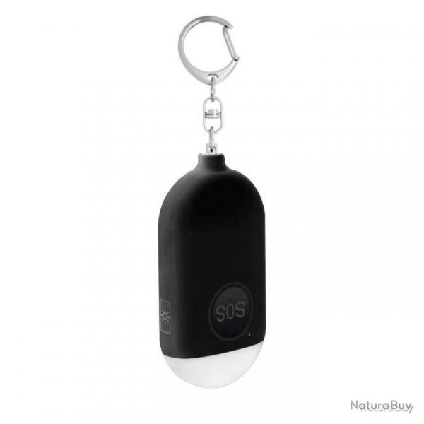 Porte-clefs anti agression - alarme personnelle 130db + lampe led - noir - LIVRAISON GRATUITE