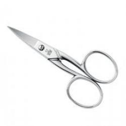 Ciseaux à ongles bancals courbe DUE CIGNI, une lame microdentée, 9 cm, nickelés.