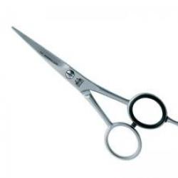 Ciseaux coiffeur modèle barbe DUE CIGNI, une lame microdentée, avec amortisseur et poucette,13 cm