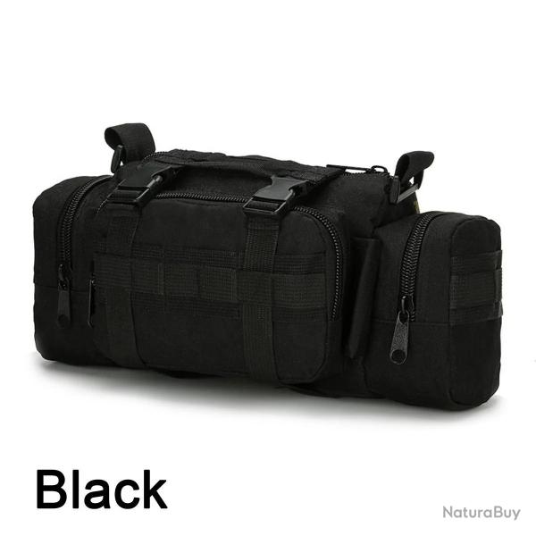 Sac de Taille Multifonctionnel Camouflage - Sport, Randonne & Plein Air Noir
